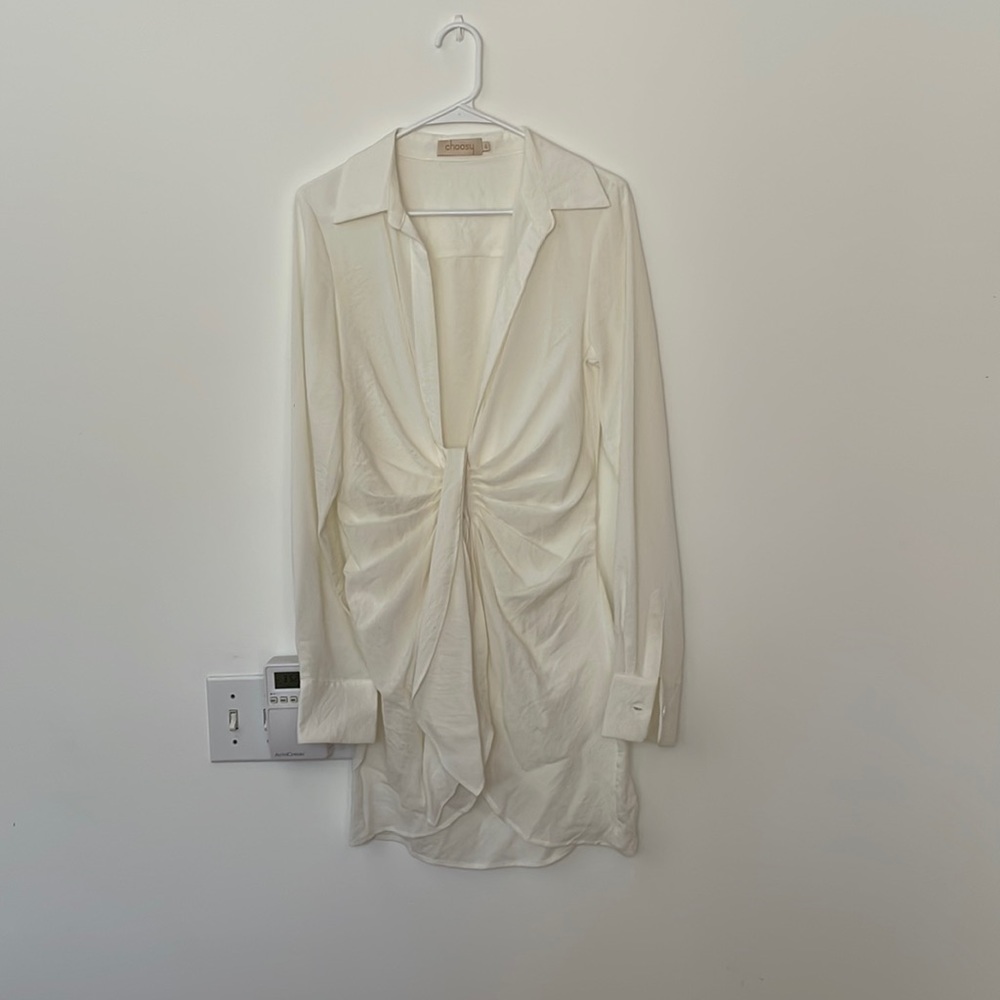 Choosy white shirt dress